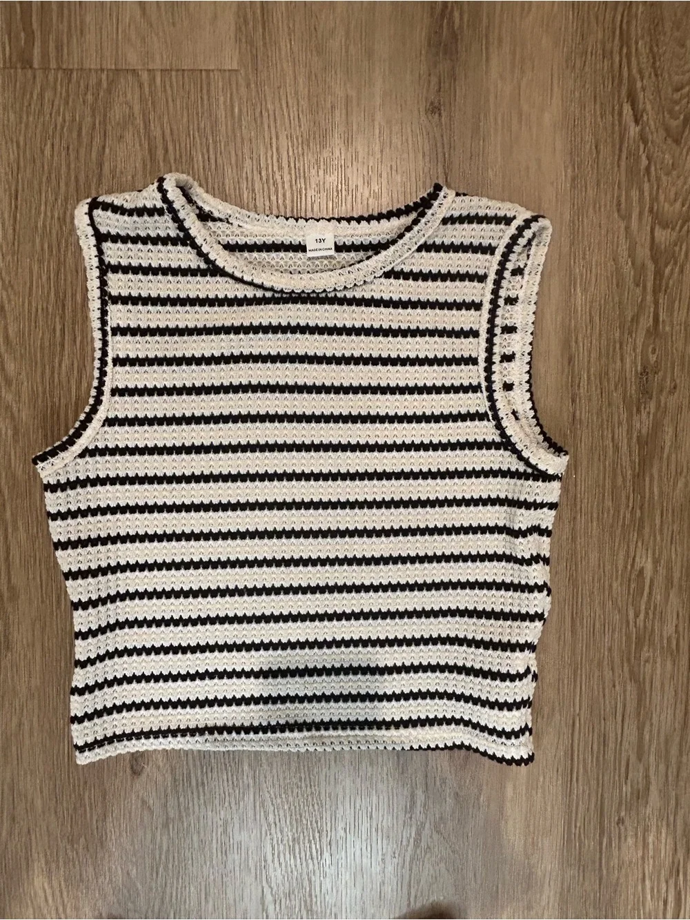Striped Knit Tank and Shorts Set - Black & White